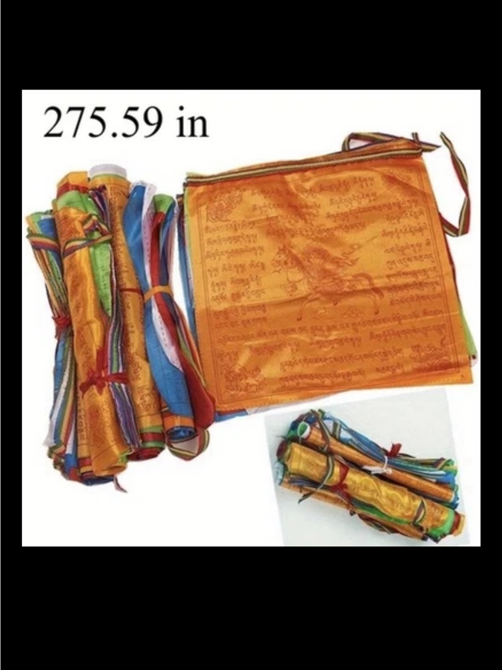 Tibetan Prayer Flags Set in Bright Multicolor 20 flags 275.59 inches